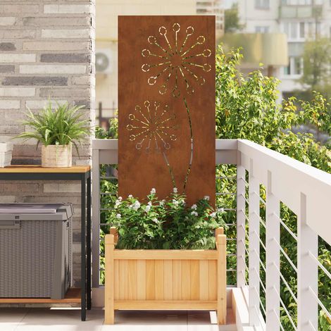 vidaXL Écran de confidentialité de jardin Fretwork Rouillé 50 x 140 cm (1/5)