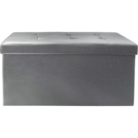 Banquette Coffre Pliable Design "Alana" 76cm Gris (1/3)