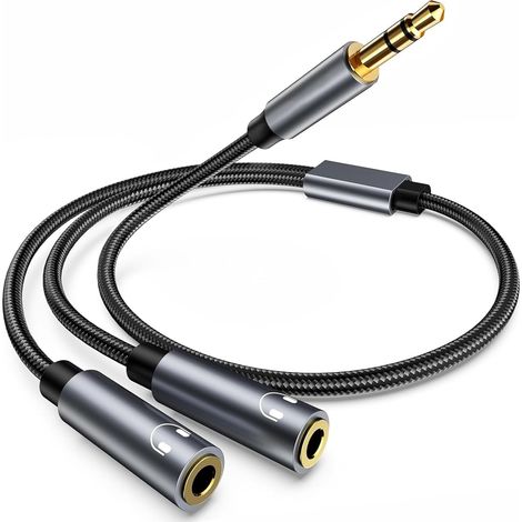 3.5mm Splitter Audio Double Headphone Jack Mâle vers 2 Femelle, Adaptateur Casque Écouteur Câble Stéréo, Verlängerungskabel Y Splitter pour Samsung, iPad, Tablettes, Laptops, MP3 (1/5)