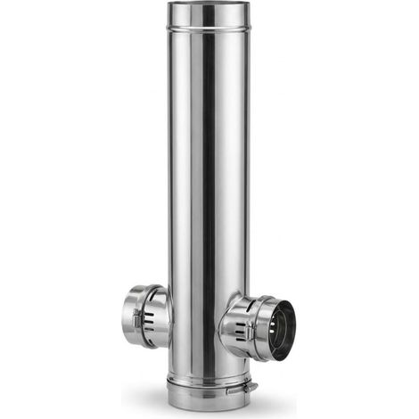 MAKA T 93° 2 Uscite 90° H 940 Canna Fumaria Coassiale Doppia Parete Inox Ø 200/300 mm (1/5)