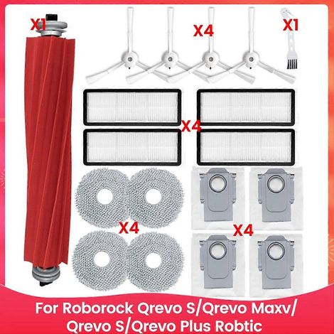 Kit d'accessoires pour aspirateur robot Roborock Qrevo S/Qrevo Maxv/Qrevo S/Qrevo Plus : brosse et filtre (1/5)