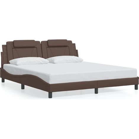 Maison Exclusive - Cadre de lit Viana sans matelas marron 180x200 cm similicuir (1/5)