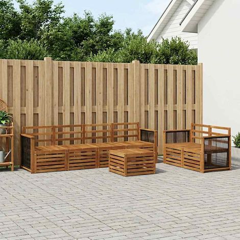 vidaXL Outdoor Sofa Set 7 pcs Natural Solid Acacia Wood (1/5)