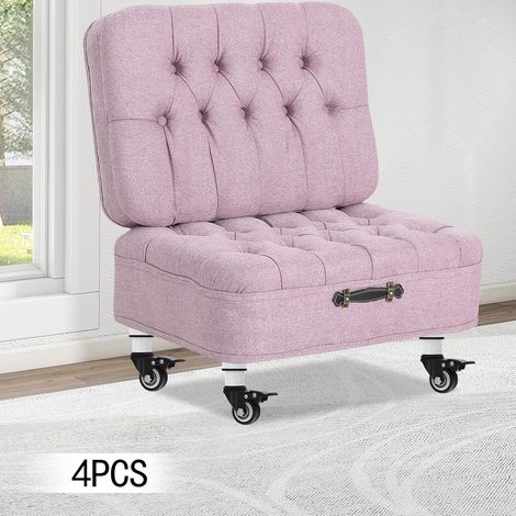 4 Stück Möbelfüße mit Lenkrollen,Höhenverstellbar Möbelfüße mit Bremsrollen,DIY Ersatz Tischbeine mit 360 Grad Drehbar Transportrollen für Sofa Bett Schrank Tisch Möbel (Weiß,18.5-26cm) (1/5)
