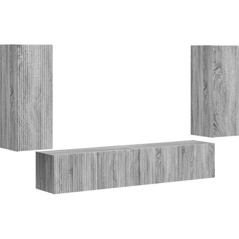 Maison Exclusive - Set di Mobiletto da TV a Parete 4 pcs Grigio Sonoma