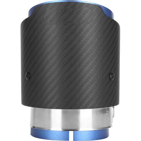 Sortie d'échappement en fibre de carbone, entrée 80mm, sortie 101mm, col droit, finition mate, adaptable Mazda CX5 CX4 (Bleu) (1/4)