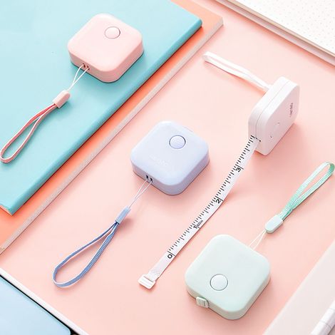 Mini-tragbares, flexibles, einziehbares Doppelskalen-Maßband, 1,5 m flexibles Körpermaßband (metrische und imperiale Einheiten) für Näh- und Haushaltszwecke. (1/5)