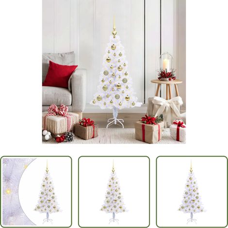 Weihnachtsbaum LED - Künstlicher Weihnachtsbaum Weiß 120 cm PVC und Stahl (1/5)