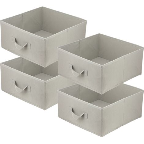 Storage Box faltbare Aufbewahrung Boxen 31 x 31 x 15 cm Hellbraun 4 stück (1/5)