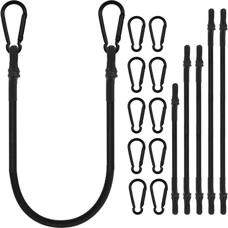 6er Set Spanngummis mit Karabinerhaken, 60/100/150cm