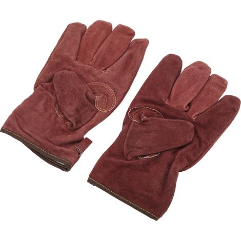 1 paire de gants résistants à la chaleur, ignifugés et anti-brûlures pour barbecue, couleur bordeaux court. (1/5)
