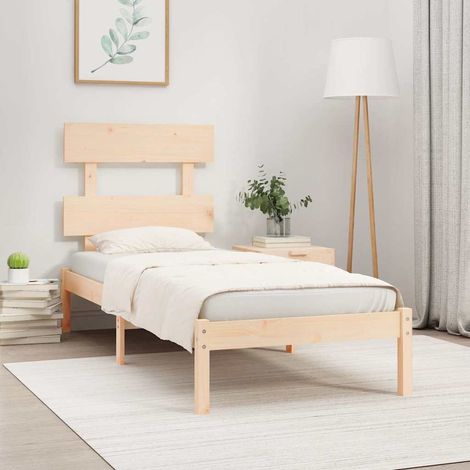 Estructura de cama madera maciza 90x190 cm (1/5)