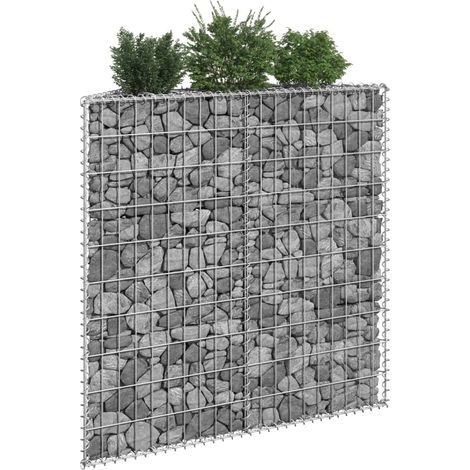 Lit surélevé à gabion en trapèze Acier galvanisé 100x20x100 cm (1/5)