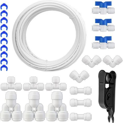 1 Kit Tuyau Eau 10 Mètres 1/4 Pouces Raccords I T Y L Vanne Coupe-tube Réfrigérateur Filtre (1/5)