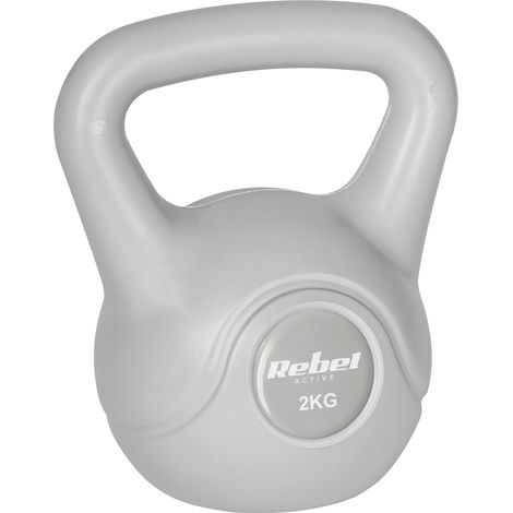 Kettlebell da 2 kg, manubrio grigio per esercizi addominali Rebel (1/5)