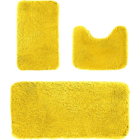 Juego de 3 alfombrillas de baño antideslizantes, absorbentes y lavables a máquina. (1/5)