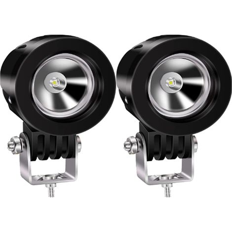 2 Inch 10W Phare LED Moto 12V 24V, Feux Additionnels Anti Brouillard, Projecteur Spot LED 6000K (1/5)