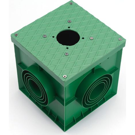 Pozzetto per Fontana da Giardino 25x25x25 cm in PVC Belfer 42/POZ Verde Erba (1/4)