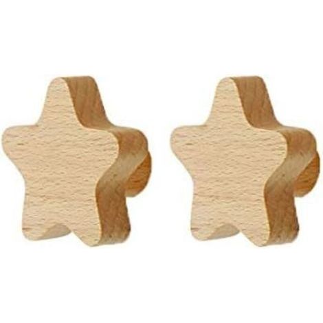 Appendiabiti da parete per bambini, ganci in legno, appendiabiti da parete per appendere borse, asciugamani e cappotti, decorazione scandinava, design moderno (stella, set da 2) (1/5)