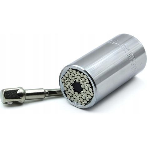 Geko Douille universelle argent en acier chrome-vanadium (1/3)