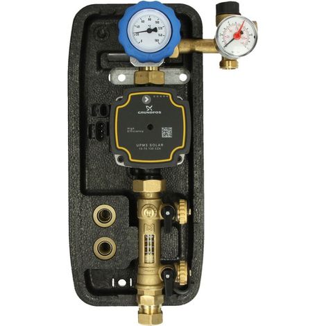 Station solaire monotube avec Grundfos UPM3 15/75 Solar