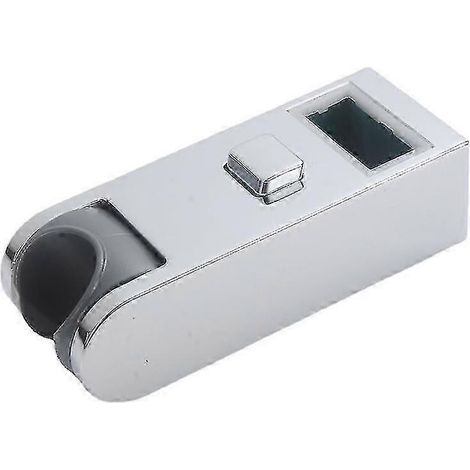 Support de barre de douche carrée réglable en hauteur, en plastique chromé, accessoire de salle de bain (2 pièces, argent) (1/5)