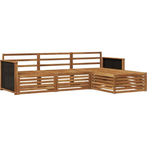 Conjunto de sofás de exterior 4 uds. Natural vidaXL (1/5)