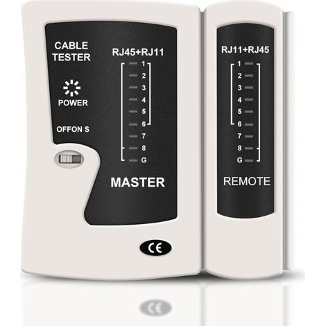 Testeur de câbles, testeur de câbles réseau pour câbles patch RJ45 RJ11, testeur de câbles LAN, testeur de câbles téléphoniques, testeur de câbles Cat5, Cat6, Cat6A, Cat7 (1/4)