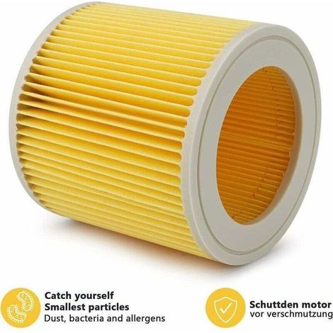 Cartouche filtrante ZVD pour Kärcher WD3/WD2, 2 x Cartouche filtrante Accessoire pour aspirateurs WD 2200, WD 2250, WD 3300 M, WD 3500 P, A 2003, A 2004, A 2054 Me, A 2120, A 2504, A 2604, A 2656 X+, (1/5)