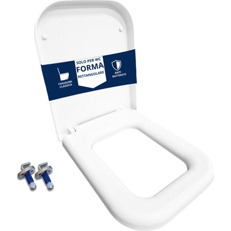 Copriwater Rettangolare HH313 fissaggio dall'alto compatibile con vari modelli termoindurente bianco