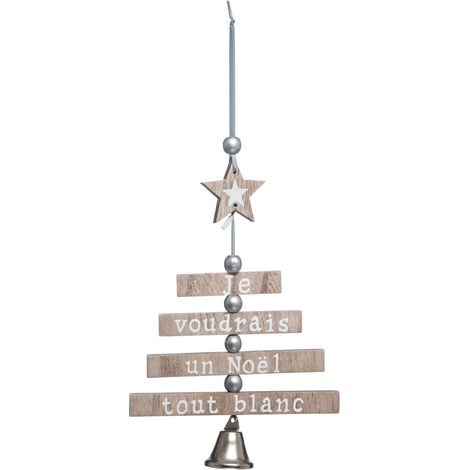 Décoration de Noël sapin à suspendre en bois