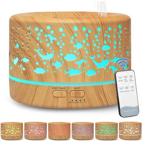 Difusor de aroma ultrasónico de 700 ml con temporizador y 7 colores LED para el hogar, la oficina y el yoga. (1/5)