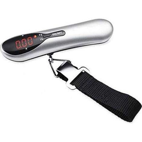 Argent Balance de Laboratoire Portable 50kg/110lb Pèse-Bagages électronique à Main Balances suspendues Balance de Poids Valise de Voyage Laboratoire, Cuisine-Crezuo