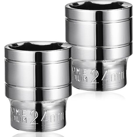 Douille 24 mm - Douille à six pans - Douille à embase 1/2 pouce - Pour espaces restreints - 1 pièce (1/5)