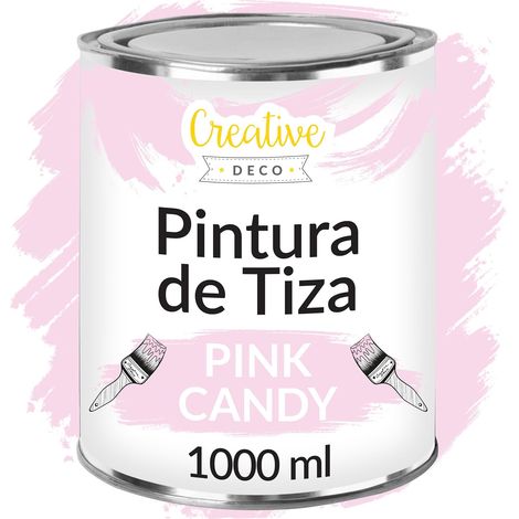 Creative Deco Pintura a la Tiza Rosa 1L Mate y Lavable para Muebles de Madera