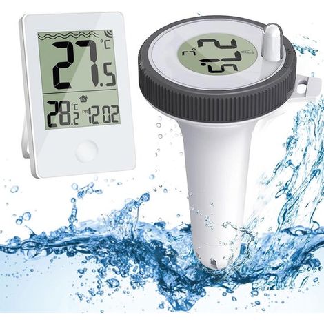 Poolthermometer Wassertemperaturmesser Kabellos schwimmend Kabelloses digitales Schwimmthermometer Gut ablesbare Temperaturanzeige für drinnen un (1/5)