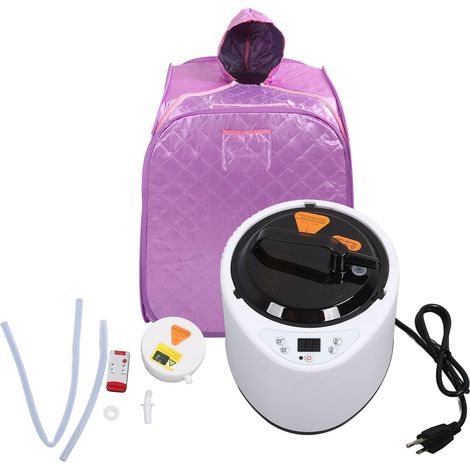 Sac à vapeur pliable individuel, coffret de fumigation intérieur avec télécommande, sauna portable pour maison, 110V prise US, violet clair. (1/5)