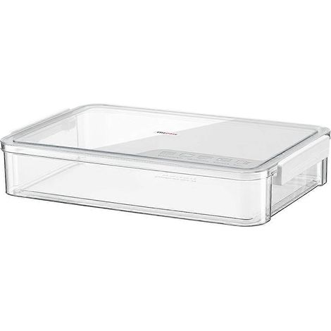 Boîte de rangement transparente A4, portable, en plastique blanc pour documents. (1/5)