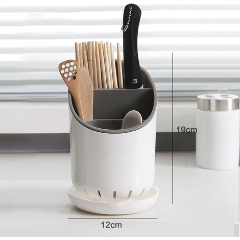 Tube de rangement pour baguettes avec égouttoir intégré - Organisateur de cuisine - Boîte à baguettes-AquaForge