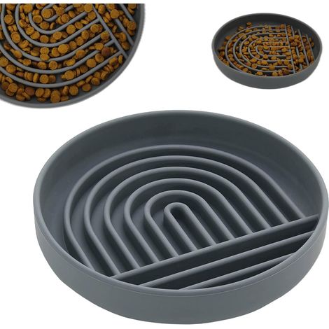 Anti-glouton pour Chien et Chat, Bol ralentisseur à reliefs, Aide à Manger Plus Lentement, Digestion améliorée, Base antidérapante, Accessoire Alimentation, Facile à Nettoyer (1/5)