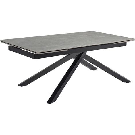 Table extensible 180/260 cm céramique gris marbré pied torsadé - ARIZONA 05 (1/5)