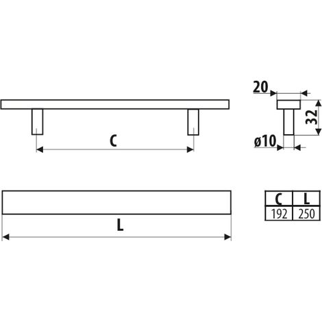 Garde-corps RE31, acier inoxydable, 192 mm
