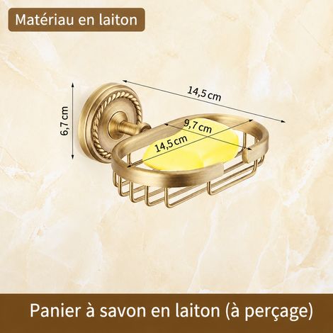 Porte-savon grille mural en laiton style rétro antique pour salle de bain et douche 460 g – Livraison gratuite (1/5)