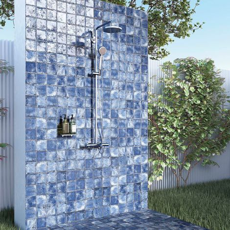 Carrelage Porcelanique Premium Era Blue 12x12 cm Brillant – Design Rustique pour tous types de Murs. (1/2)