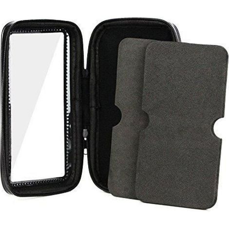 Support Téléphone Vélo Moto Scooter - Jusqu'à 5,3 Pouces - Rotatif 360° - Cuir Synthétique Noir - 1 Pièce (1/4)
