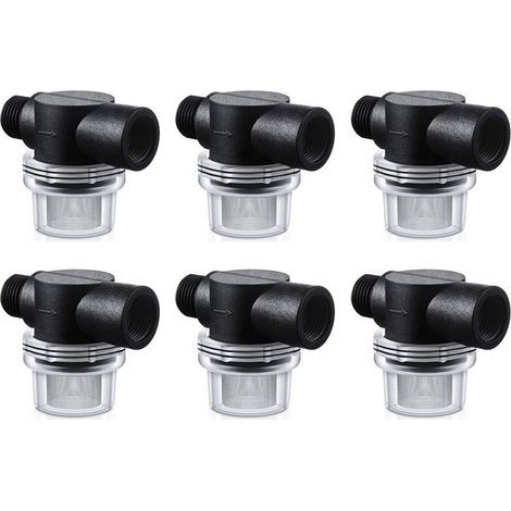 6X Filtre de Crépine de Pompe à Eau, Crépine de Rechange pour Tuyau Torsadé 1/2 Pouces Compatible avec les Pompes WFCO ou Shurflo Pompes (1/2)