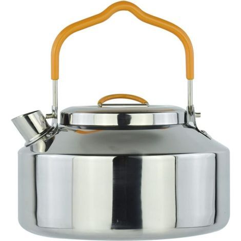 1L stainless steel camping kettle, durable and compact, ideal for fishing, survival, hiking, outdoor activities and picnics. (1/4)