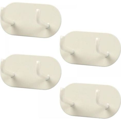 (Crème 4 pièces) Crochets muraux adhésifs, porte-serviettes salle de bain, crochet porte-serviettes en métal, crochet de salle de bain sans perçage pour salle de bain, chambre, cuisine