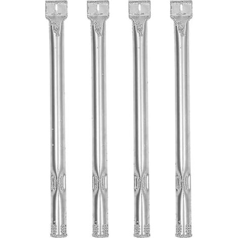 BelleRise - Lot de 4 brûleurs de barbecue en acier inoxydable, pièces de rechange résistantes à la chaleur et à la rouille, 40 cm