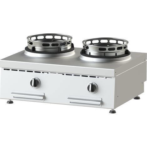 WOK GAZ DE TABLE - 2 BRULEURS - 2 X 11.5 KW - NAYATI